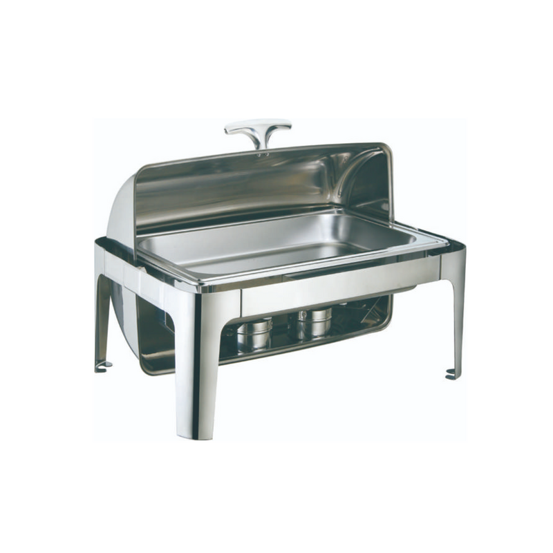 Stainless Steel Rectangular Roll Top Chafing Dish 9 Liter