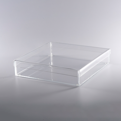 Vague Acrylic Square Serving Box with Cover 24*24*5 cm