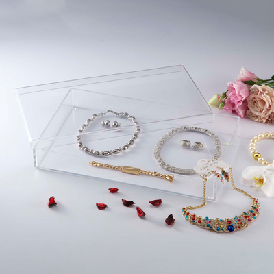 Vague Acrylic Rectangular Serving Box with Cover 40.1*24.1*5 cm