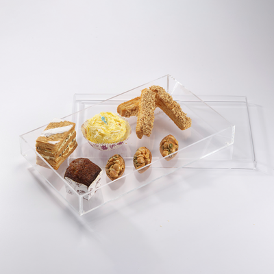Vague Acrylic Rectangular Serving Box with Cover 40.1*24.1*5 cm