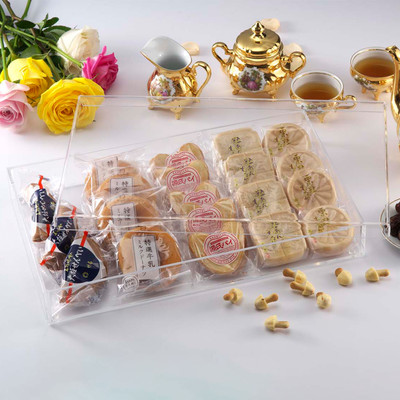 Vague Acrylic Rectangular Serving Box with Cover 40.1*24.1*5 cm