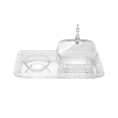 Vague Square Acrylic tray with Date Bowls Set