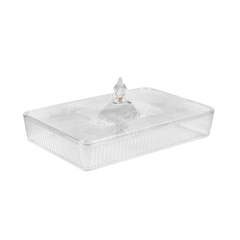 Vague Rectangle Acrylic Candy Box 40.2 cm x 27.2 cm x 7 cm with 6 Inner Bowls Set