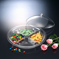 Vague Acrylic Round 4 Compartment Serving Set 35 cm - Al Makaan Store