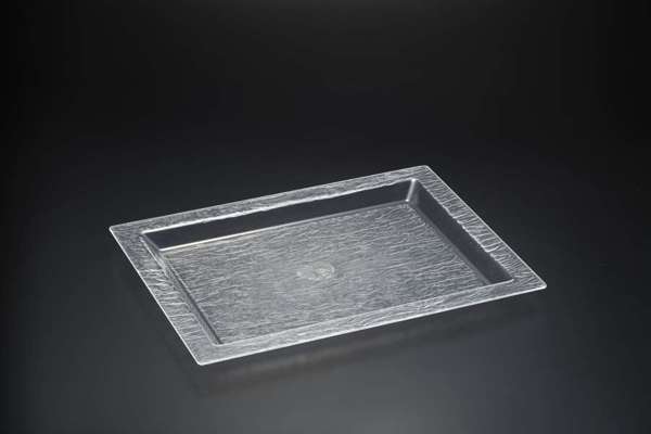 Vague Acrylic Serving Tray Bark Design