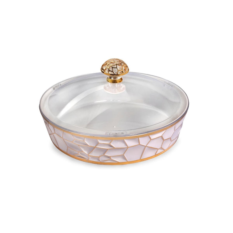 Vague Round Acrylic Candy Box with Cover Transparent