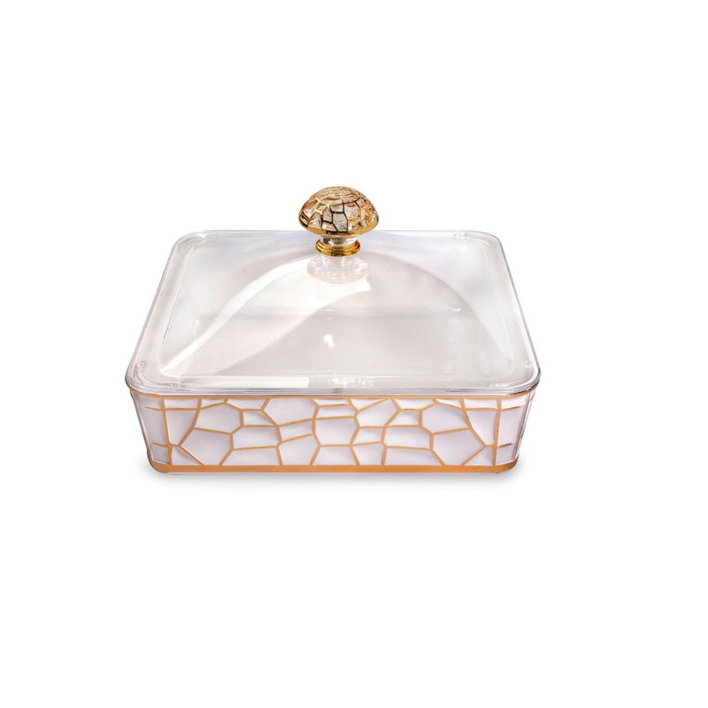 Vague Square Acrylic Candy Box with Cover Transparent