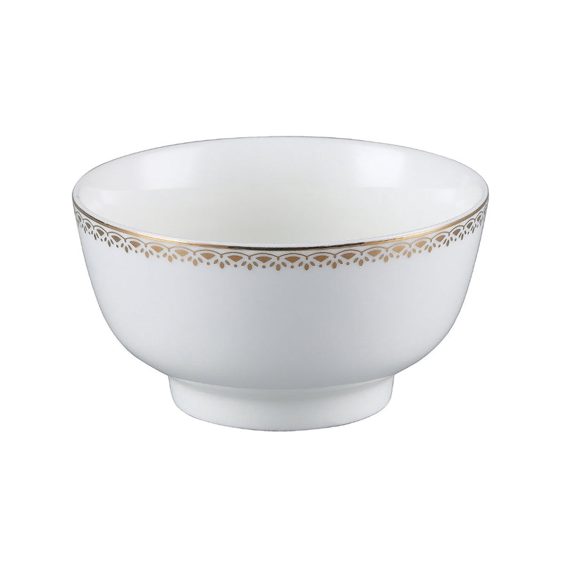 Decopor Bone China Ivory Bowl 4.5" Golden Desing - Al Makaan Store