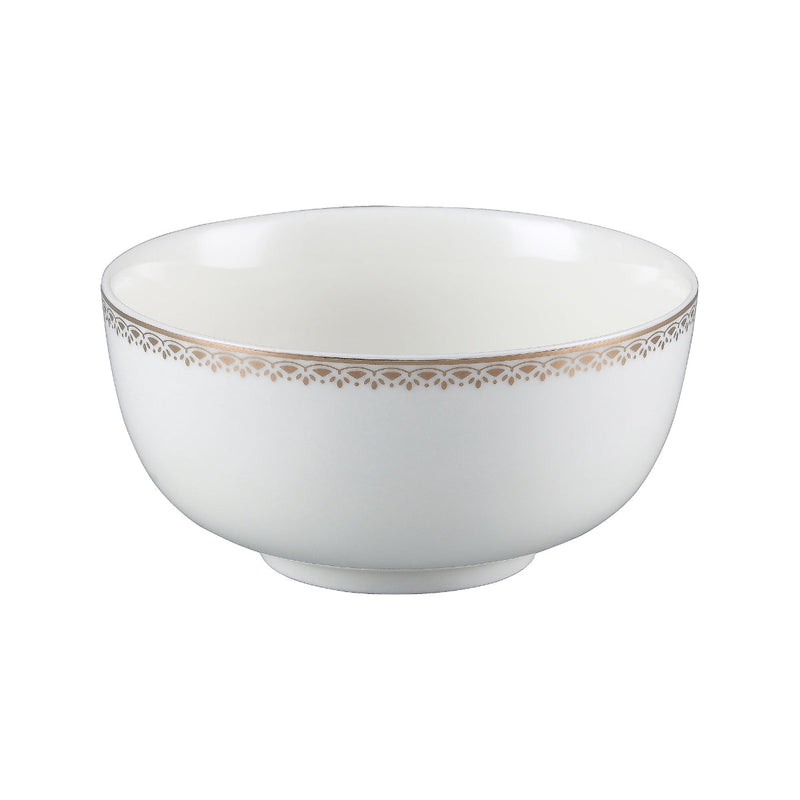 Decopor Bone China Ivory 5.5" Cereal Bowl Golden Desing - Al Makaan Store