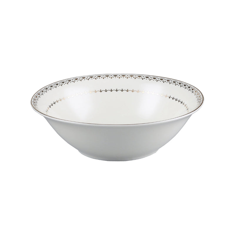 Decopor Bone China Ivory Salad Bowl Golden Design - Al Makaan Store