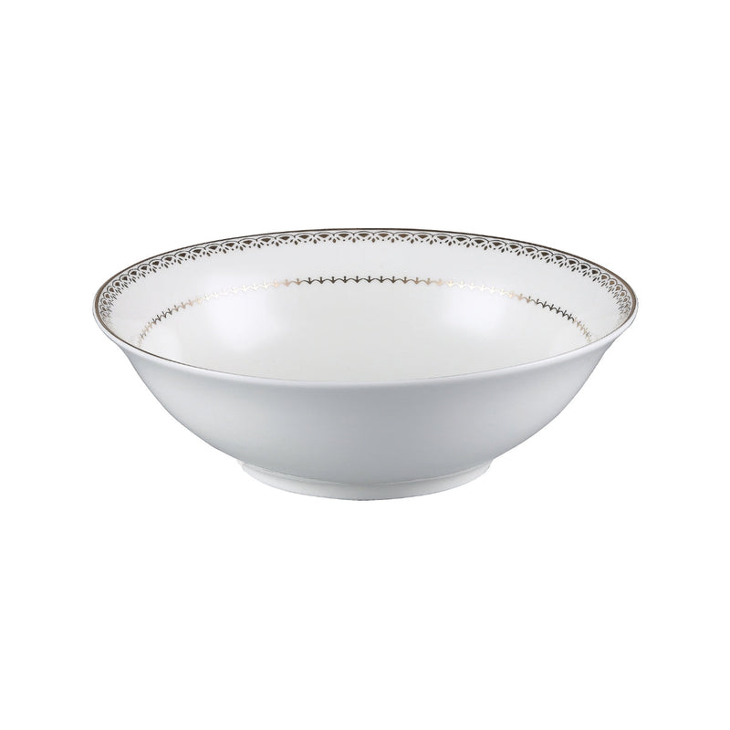 Decopor Bone China Ivory Salad Bowl Golden Design - Al Makaan Store