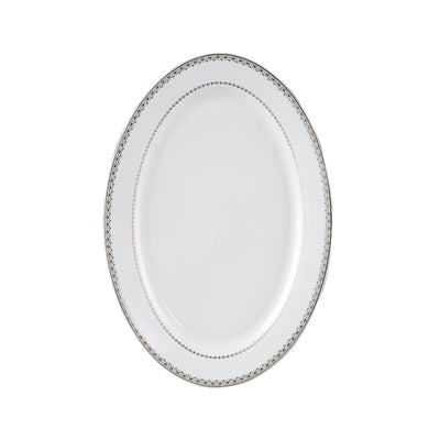 Decopor Bone China Ivory Oval Plate Golden Design - Al Makaan Store