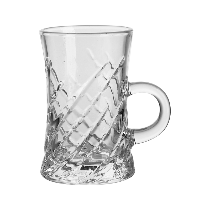 Vague Diagonal Drift 6 Pcs Glass Tea Cup 105 ml Set