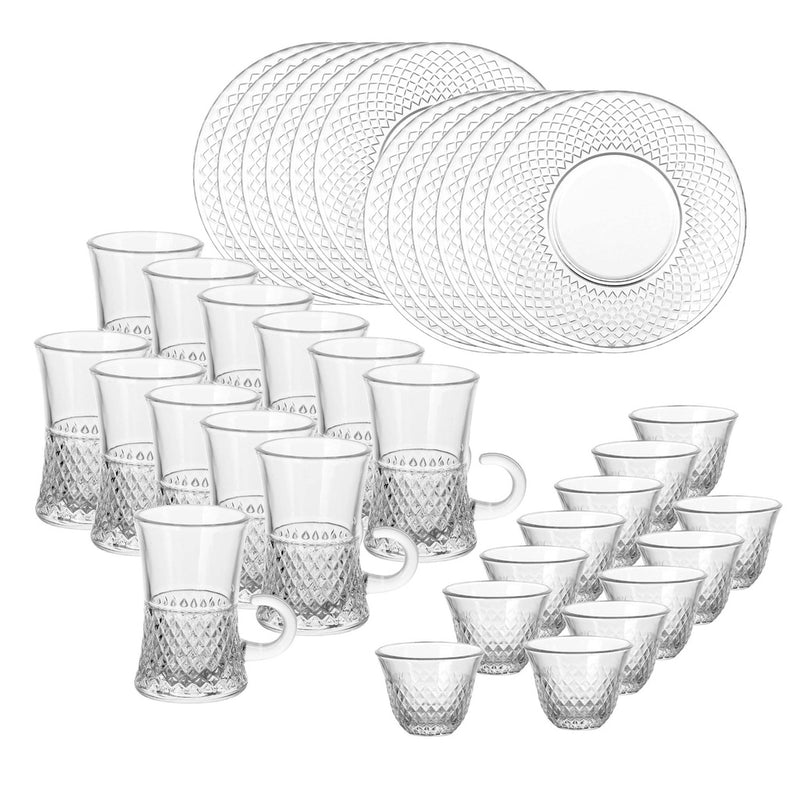 Glass 36 Pcs Tea & Coffee Set - Nexus Design