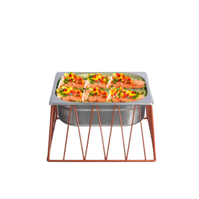 Vague Medium Red Copper 1/2 GN Rectangular Display Stand Riser