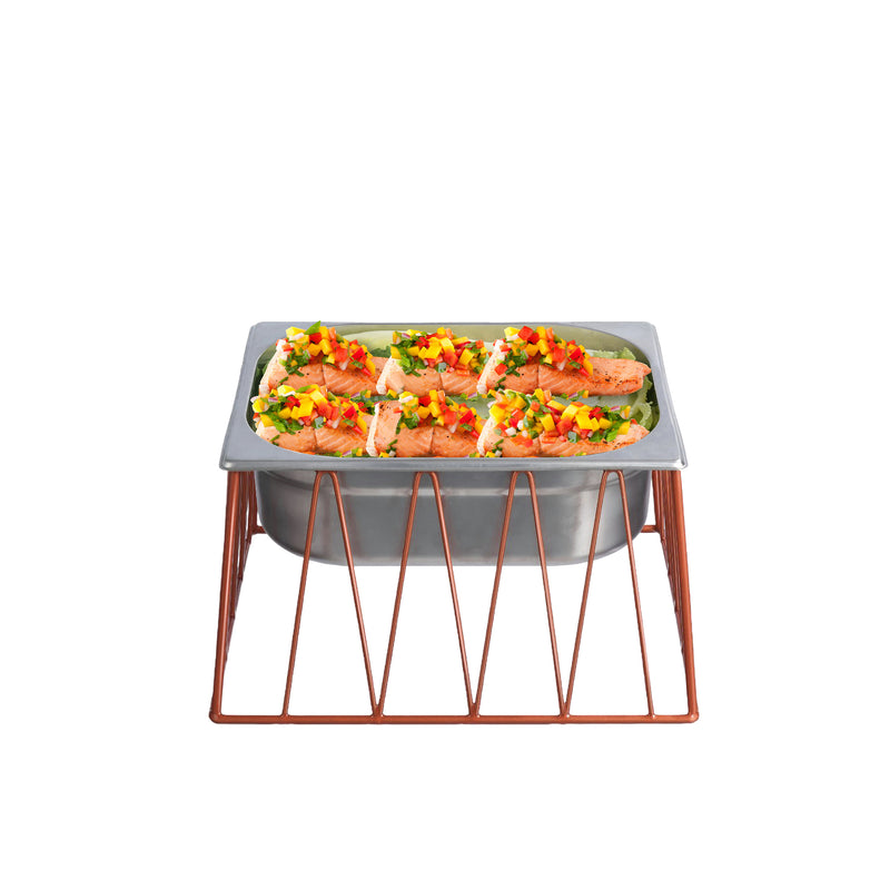 Vague Medium Red Copper 1/2 GN Rectangular Display Stand Riser