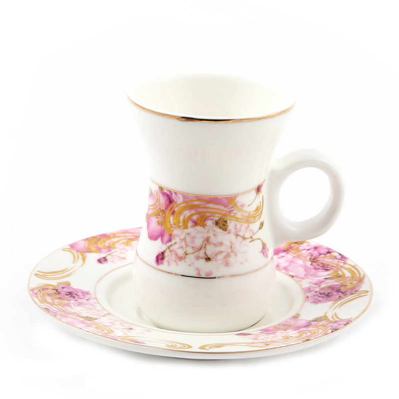 Porceletta 12 Pieces Ivory Belly Tea Cup & Saucer