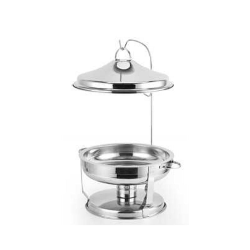 Vague Stainless Steel Round Chafing Dish withCover 6 Liter