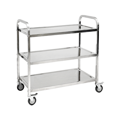 Jiwins 3-Tier Stainless Steel Serving Trolley Square Tube 150 kg