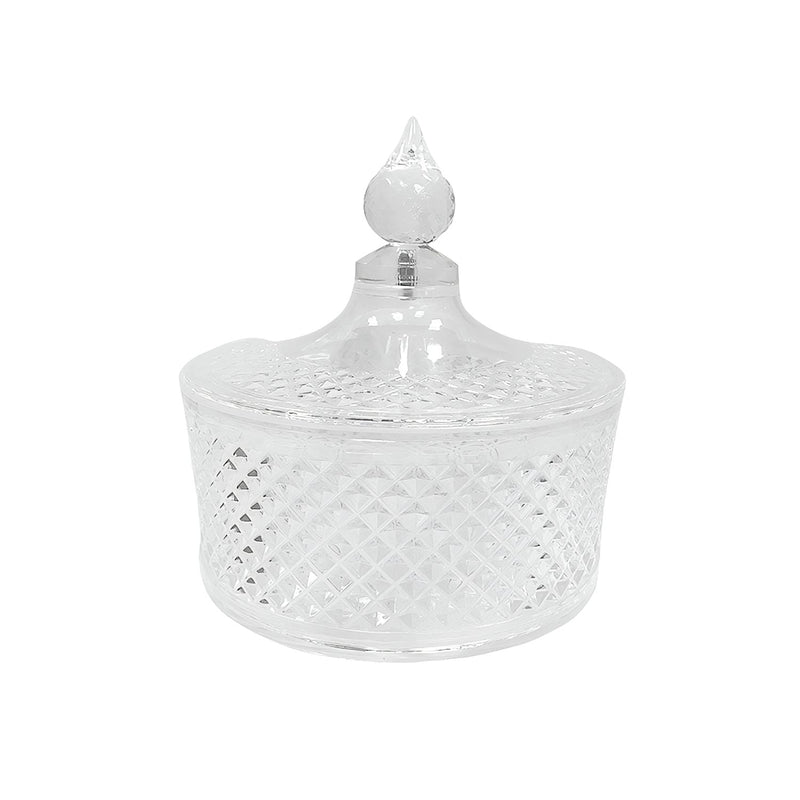 Round Plastic Small Diamond Candy Jar with cover