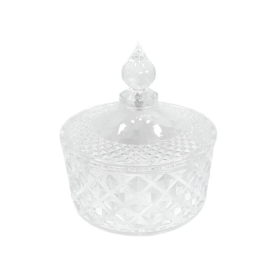 Round Plastic Big Diamond Cut Candy Jar with cover