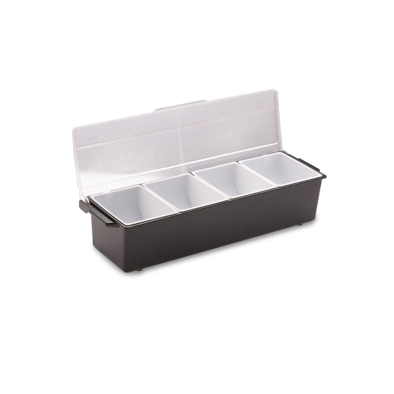 Plastic 4 Compartment Container with Acrylic Lid