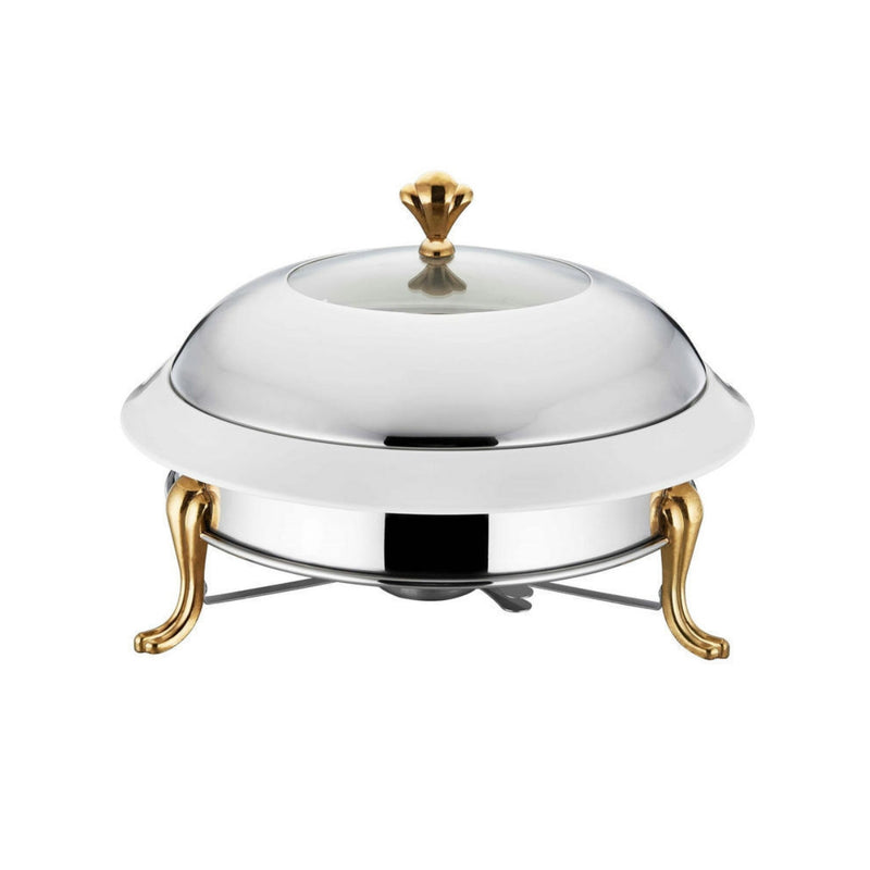 Stainless Steel Silver Ceramic Crown Food Warmer