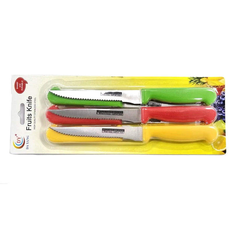 Stainless Steel 6 Pieces Fruit Knives Set Dot Color handle
