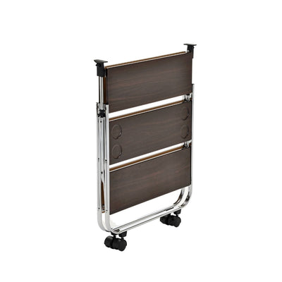 Vague Wooden Foldable Trolley with Metal Basket