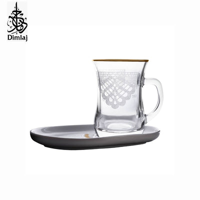 Dimlaj Glass Mug and Plate 4 Piece Set