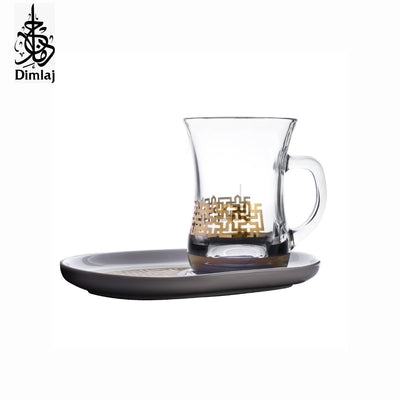 Dimlaj Glass Mug and Plate 4 Piece Set