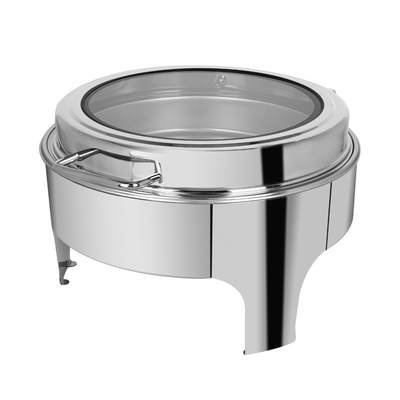 Vague Stainless Steel 6 Liters Round Chafing Dish With Glass Lid