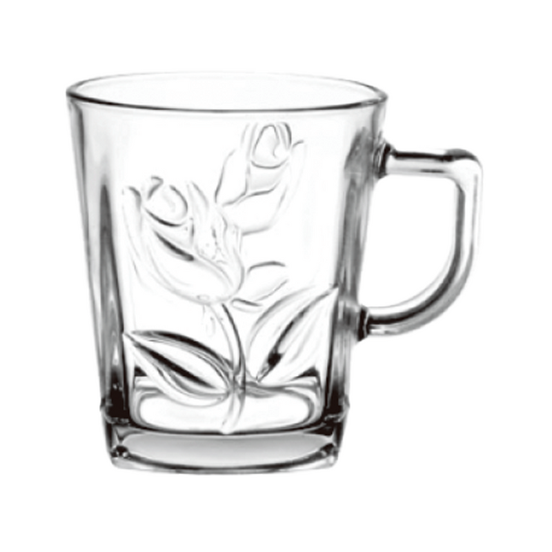 LX 6 Pieces Glass Tea Cup 268 ml Set