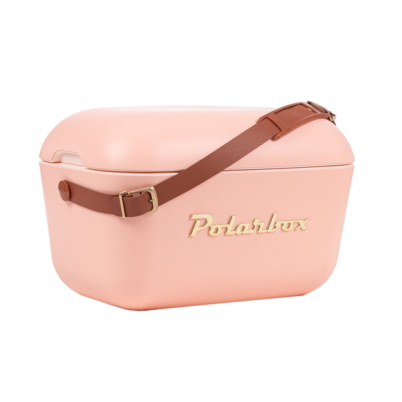 Polarbox 12 Liters Classic Cooler Box Coral with Leather Strap