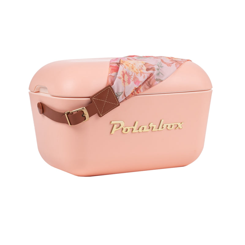 Polarbox 12 Liters Classic Cooler Box Coral with Leather Strap