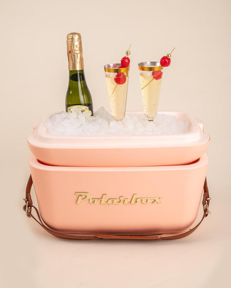 Polarbox 12 Liters Classic Cooler Box Coral with Leather Strap