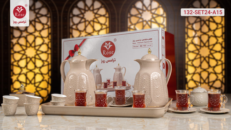 Rose Thermos RS-132 Complete Tea & Coffee Set with Vacuum Flask