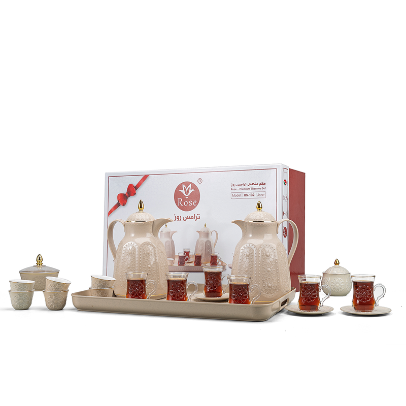 Rose Thermos RS-132 Complete Tea & Coffee Set with Vacuum Flask