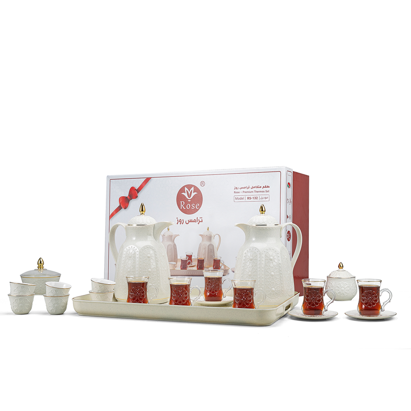 Rose Thermos RS-132 Complete Tea & Coffee Set with Vacuum Flask