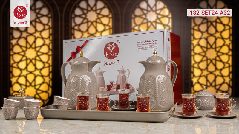 Rose Thermos RS-132 Complete Tea & Coffee Set with Vacuum Flask