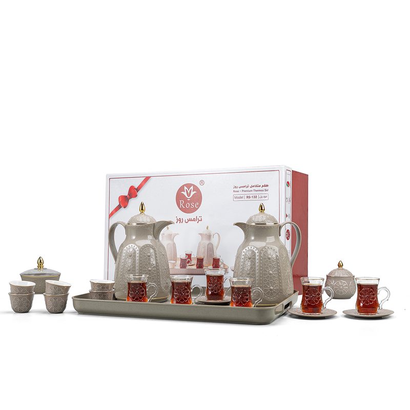 Rose Thermos RS-132 Complete Tea & Coffee Set with Vacuum Flask