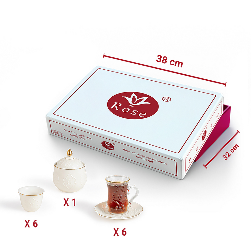 Rose Thermos RS-624 Tea and Coffee 20 Pieces Set