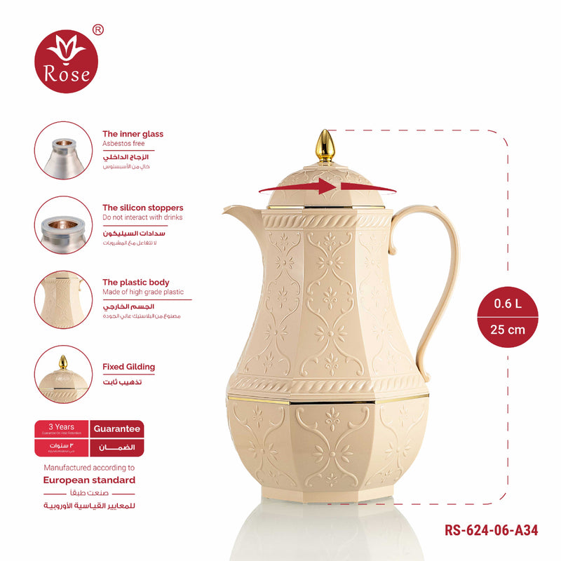 Rose Thermos RS-624 Tea Vacuum Flask