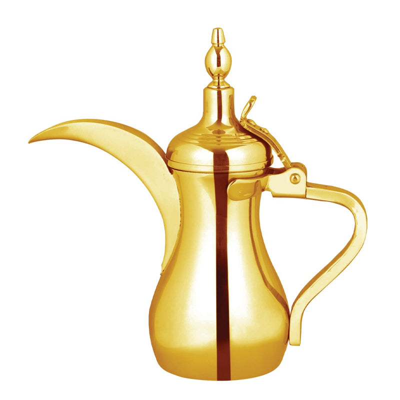 Vague Stainless Steel Coffee Dallah 32 oz Golden Finish