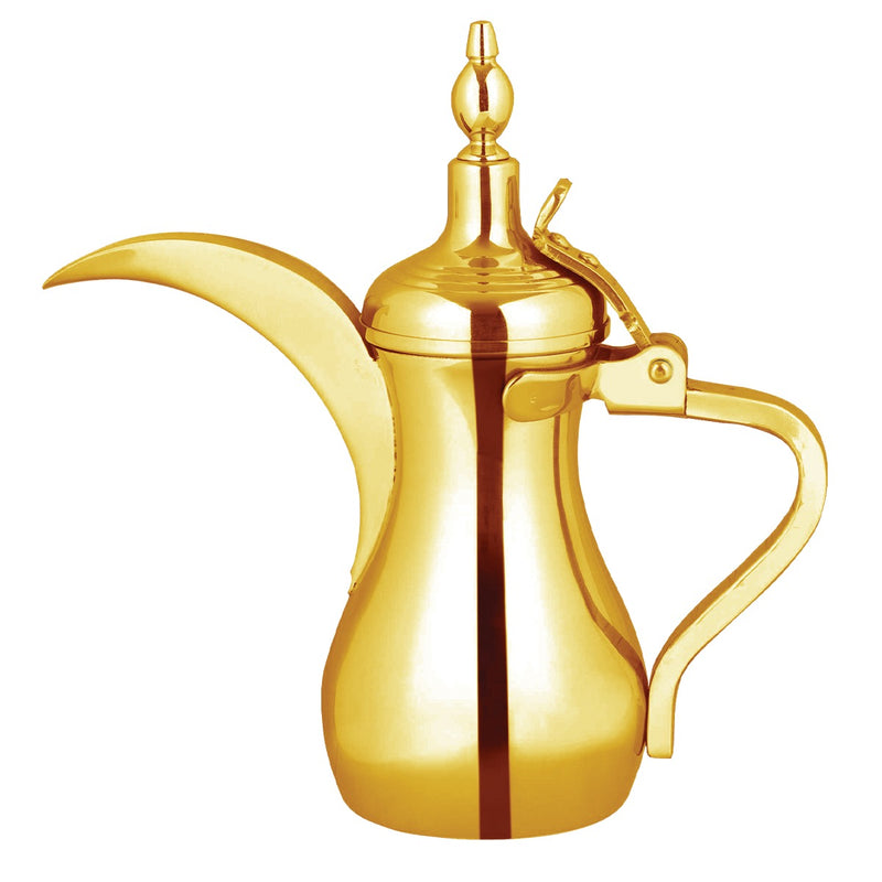 Vague Stainless Steel Coffee Dallah 48 oz Golden Finish