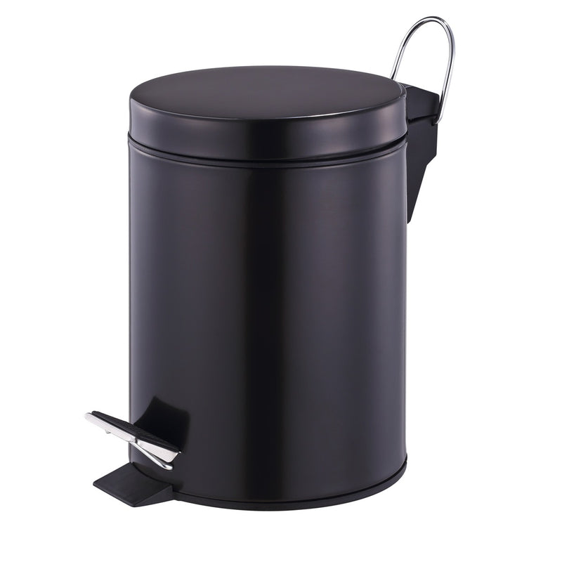 Vague 7 Liter Stainless Steel Pedal Bin Black Finish