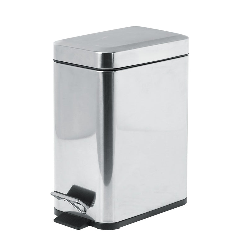 Vague 5 Liter Stainless Steel Rectangular Pedal Bin Matt Finish