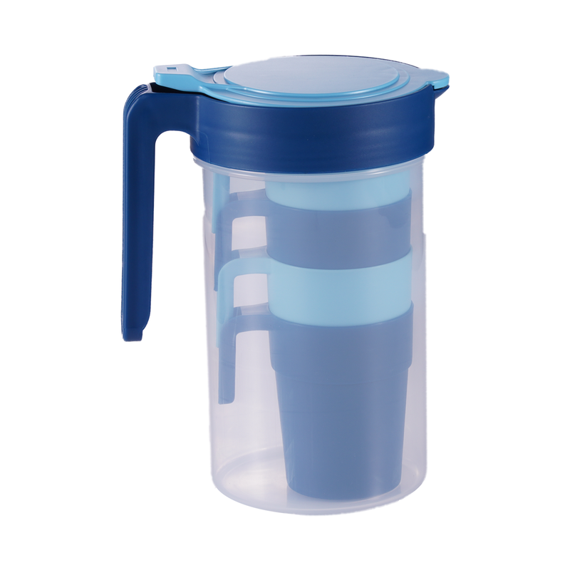 Vague Water Pitcher with 4 Cups Set 1.8 L
