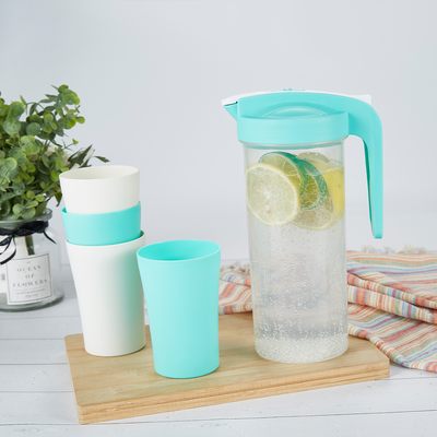 Vague Water Pitcher with 4 Cups Set 1.6 L