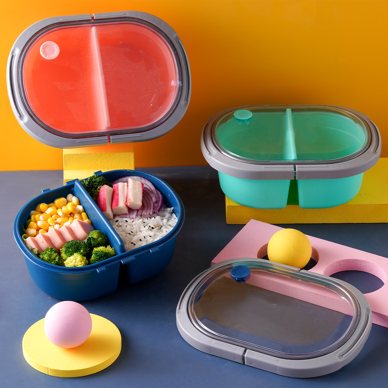 Vague Oval Two Compartment Lunch Box